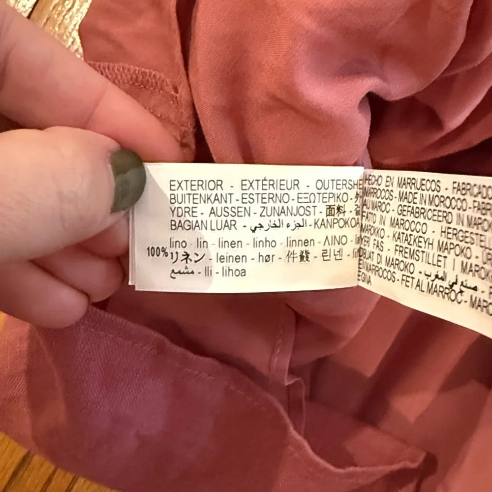 Zara Linen Mauve Tie Waist Back Cut Out Dress Girls 10 year